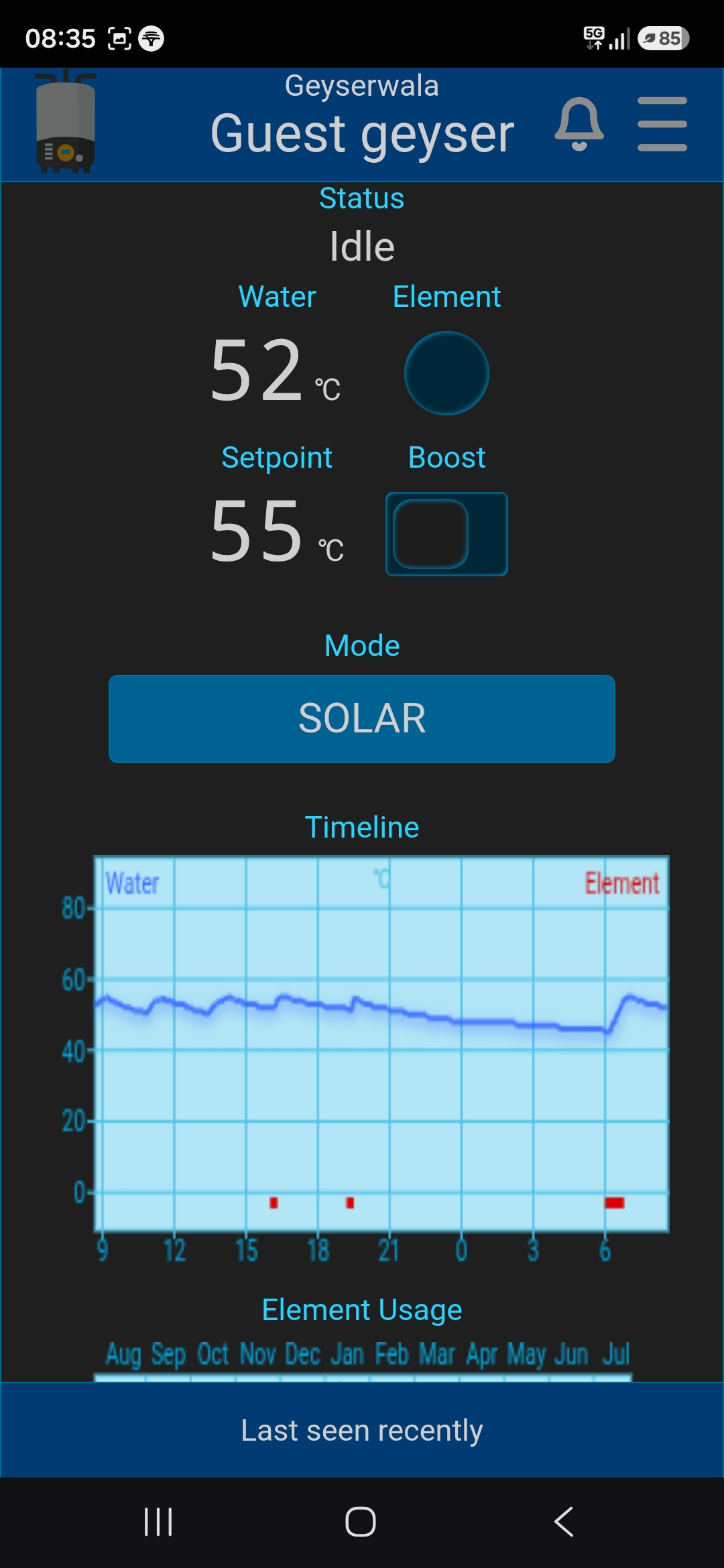 Geyserwala Smart Geyser Controller Interface